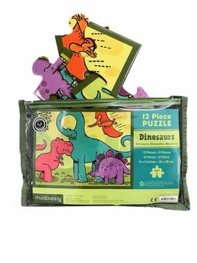 $25 Retail NWT Mudpuppy 12-Piece Dinosaur Puzzle